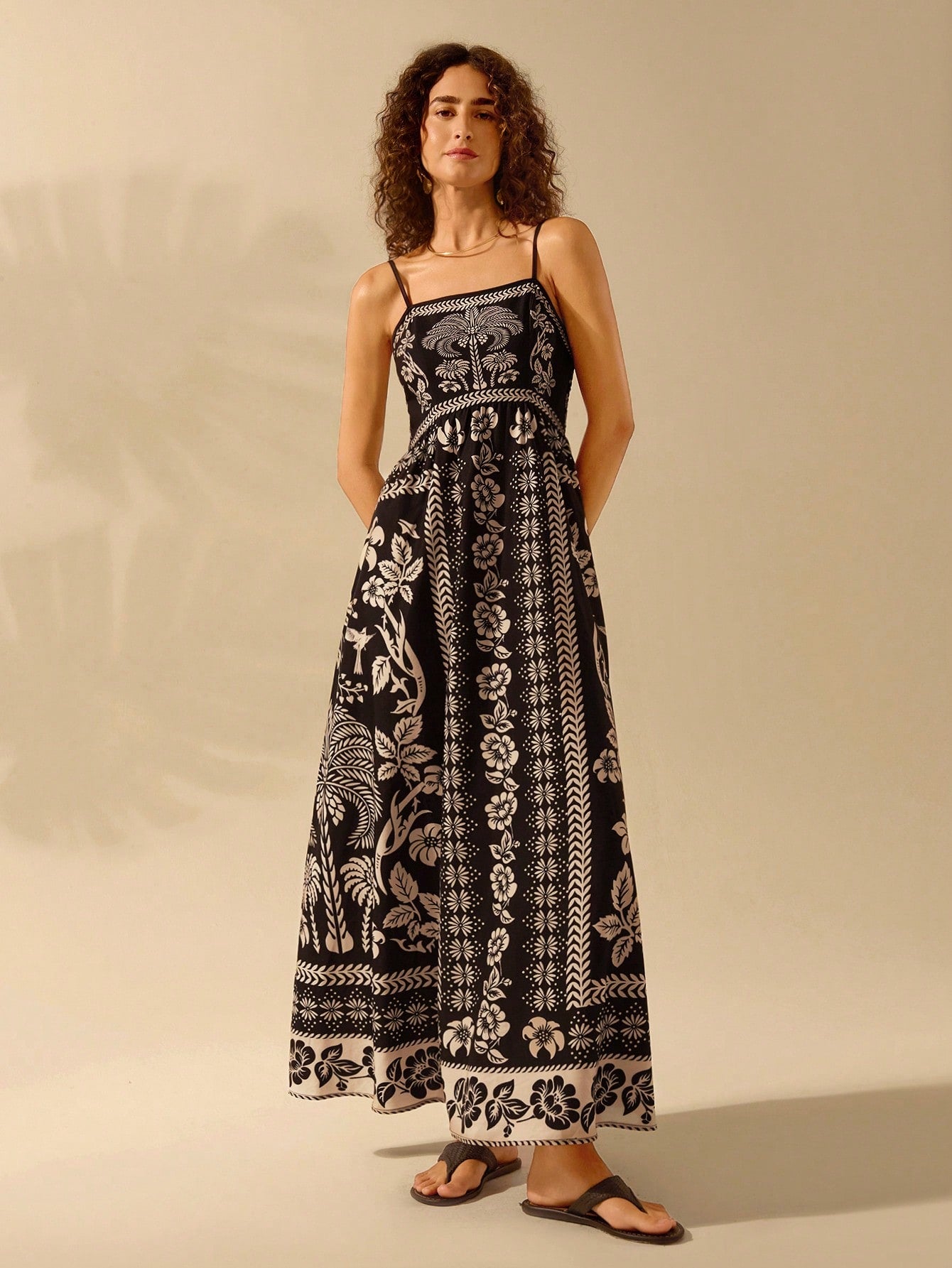 Women Shoulder Strap Long Fit & Flare Maxi Dress