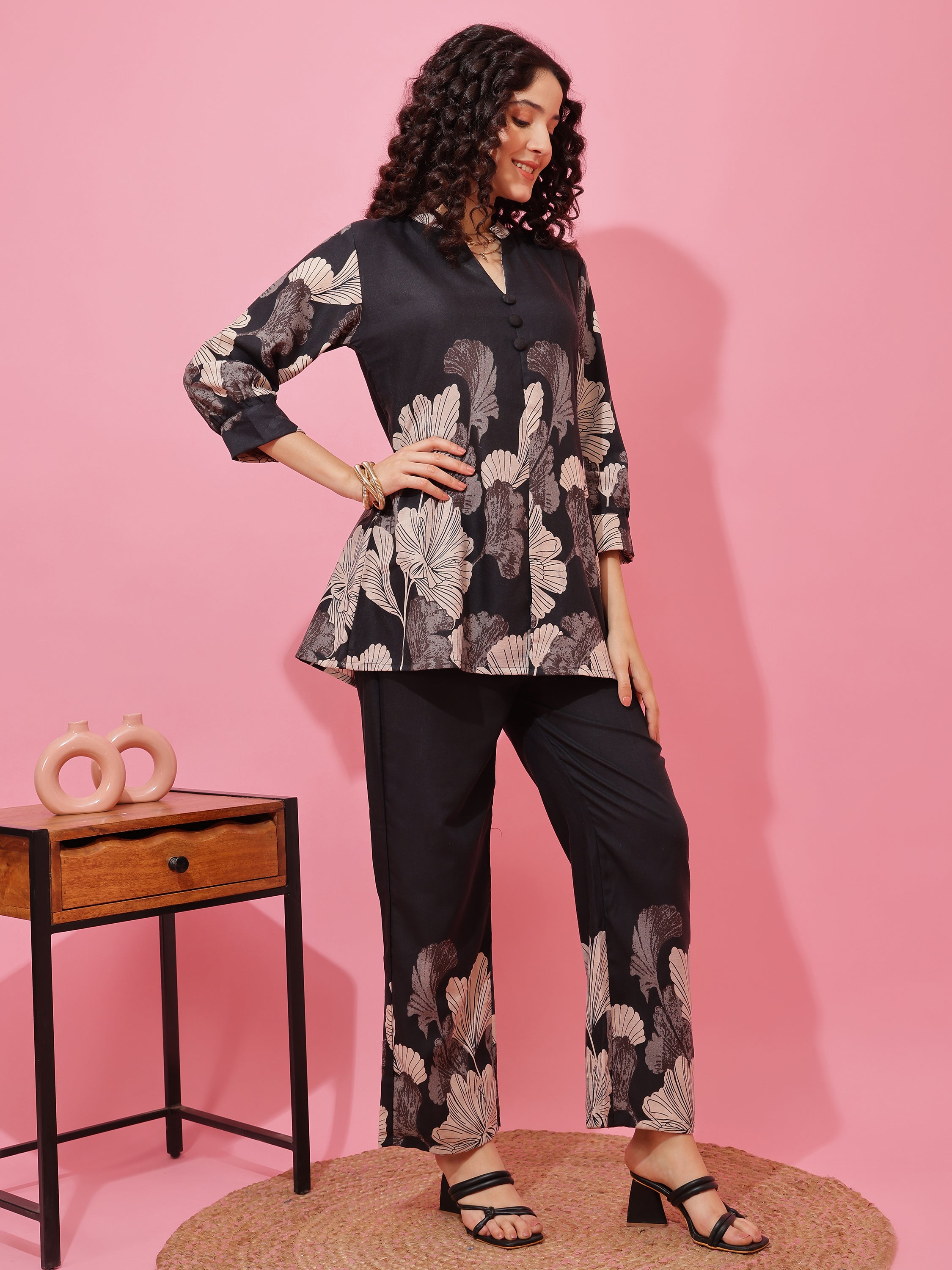 Women’s Poly Cotton Top & Pant Co-Ord Set with Relaxed Fit