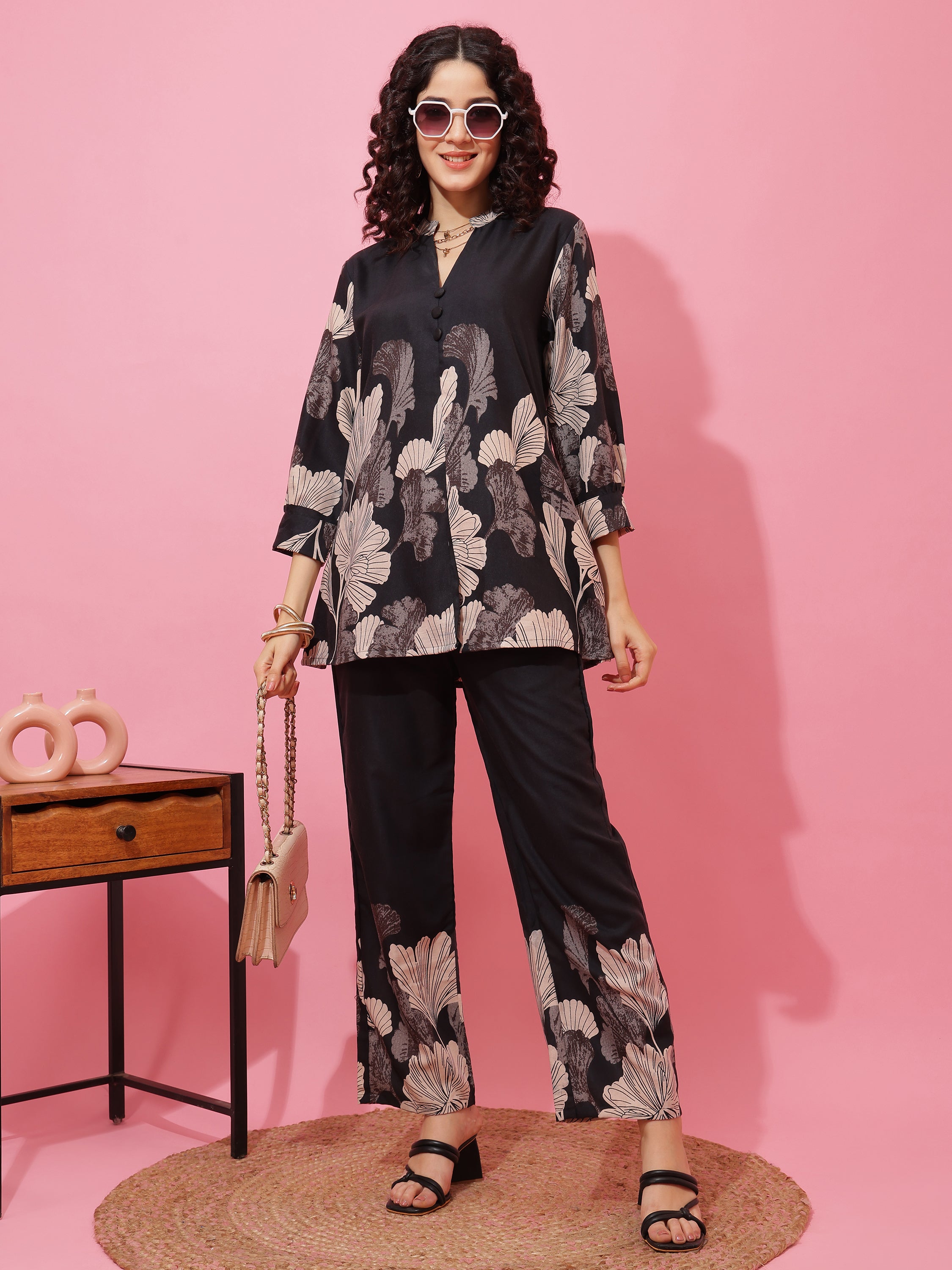 Women’s Poly Cotton Top & Pant Co-Ord Set with Relaxed Fit