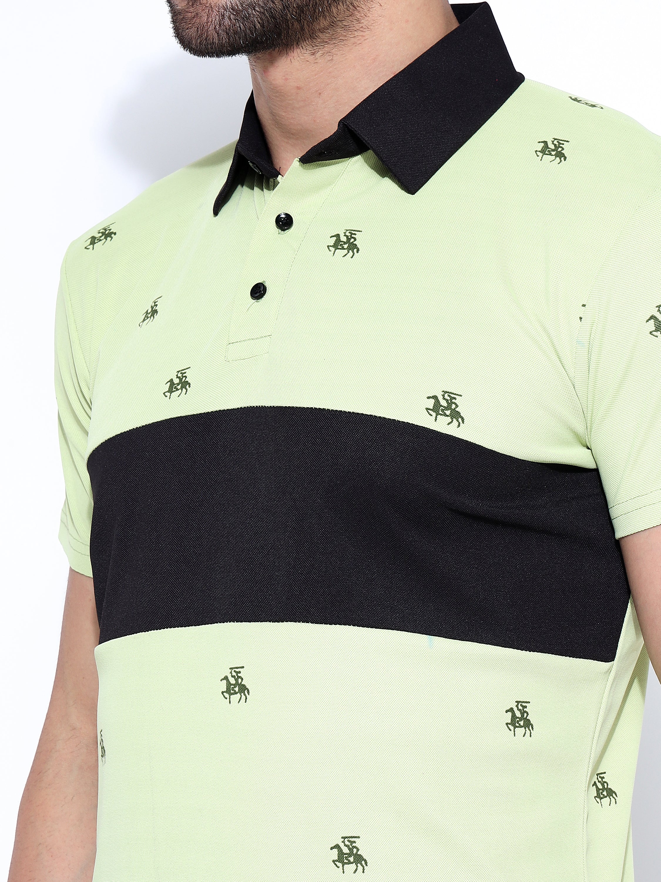 Men Print Polo Neck Ragular Fit T-Shirt