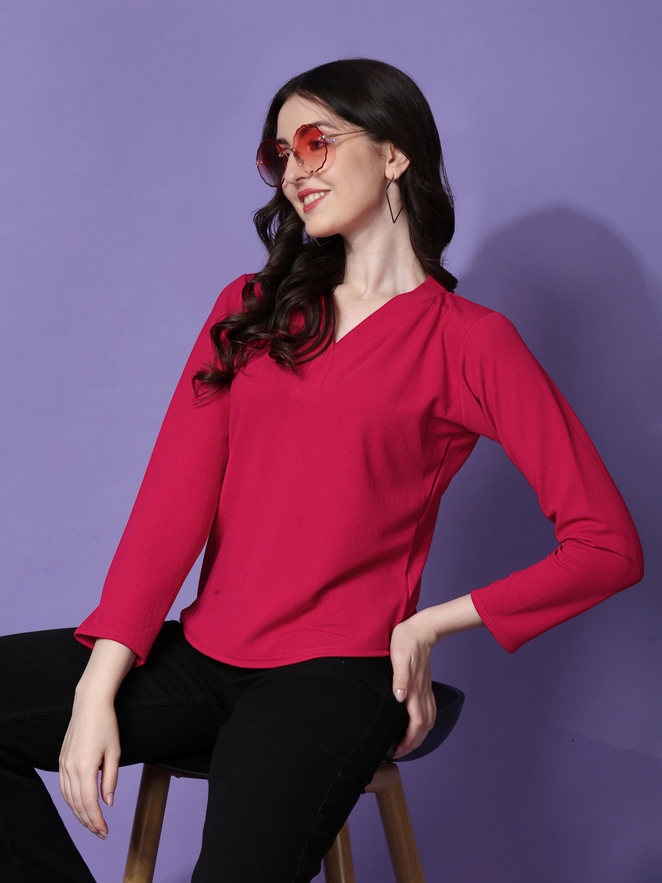 Casual Regular Sleeves Solid Women Top