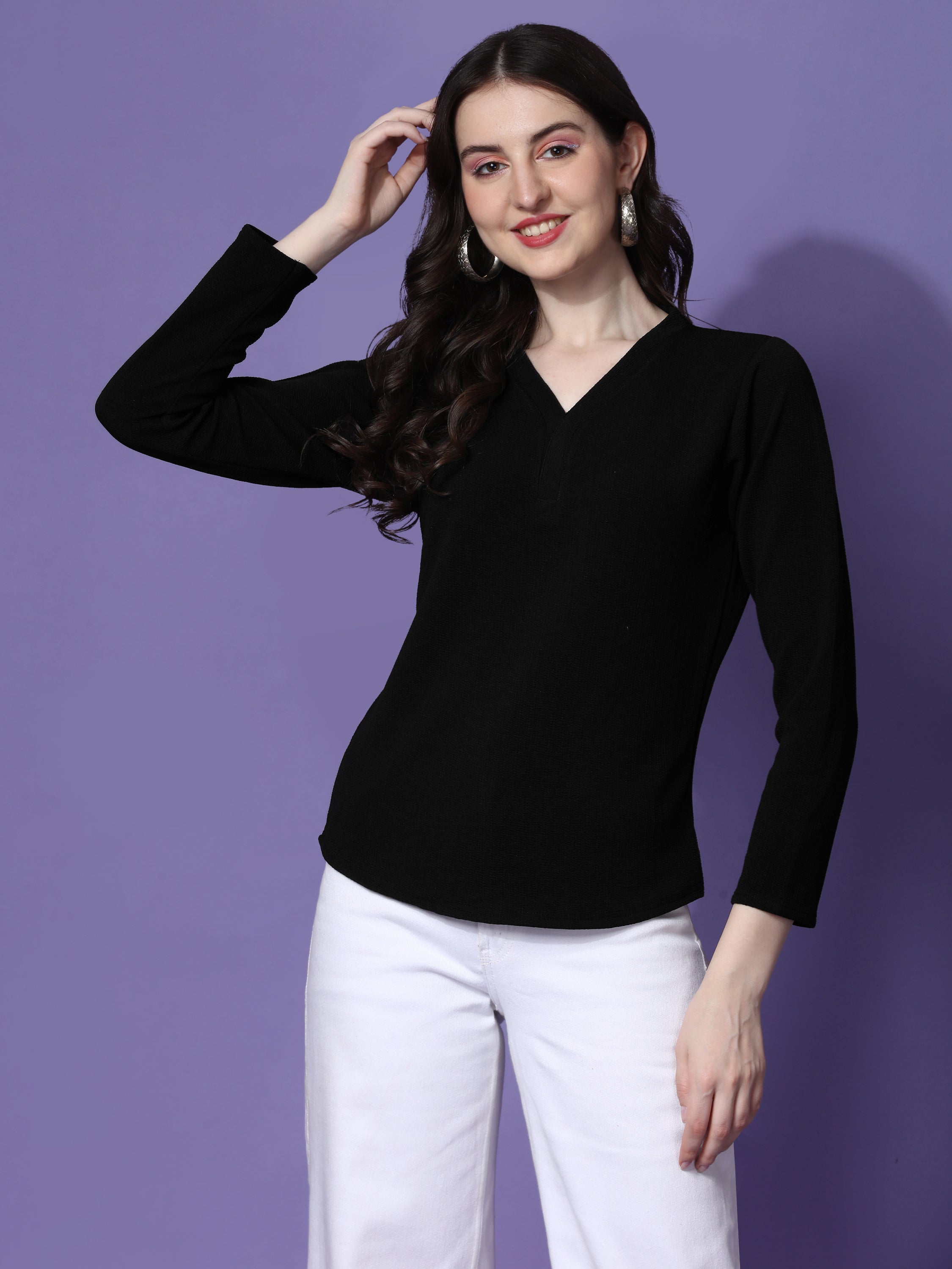 Casual Regular Sleeves Solid Women Top