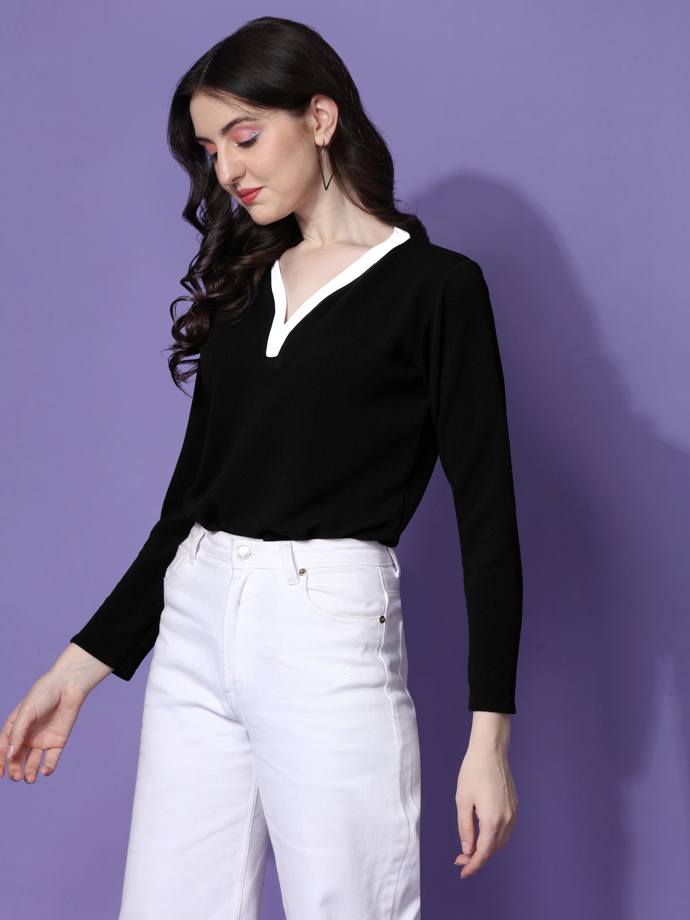 Casual Regular Sleeves Solid Women Top