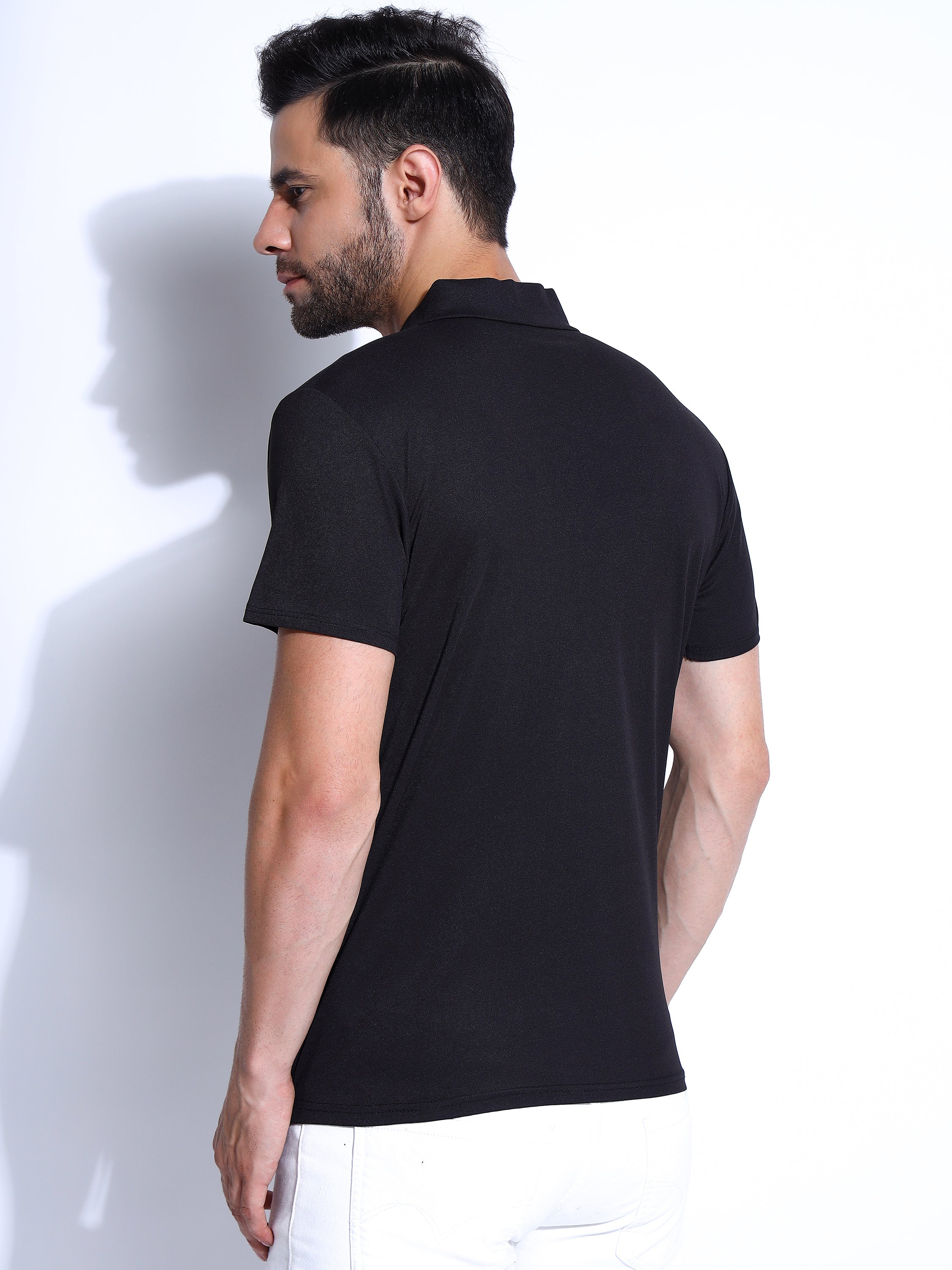 Men Solid Polo Neck Ragular Fit T-Shirt