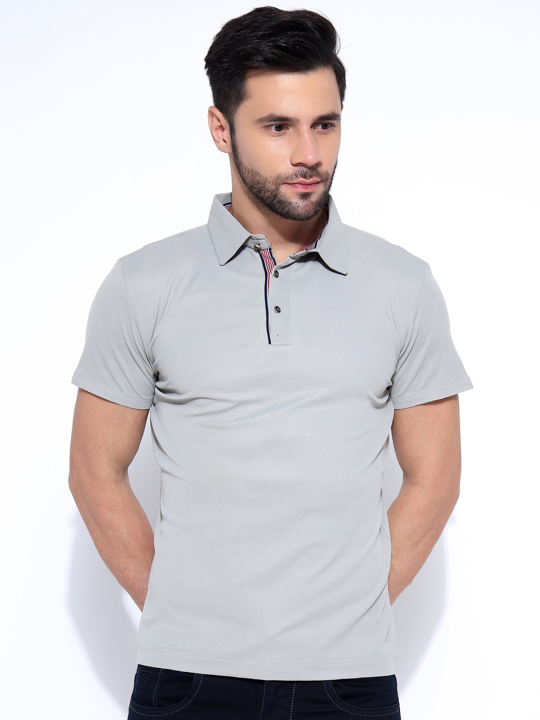 Men Solid Polo Neck Ragular Fit T-Shirt