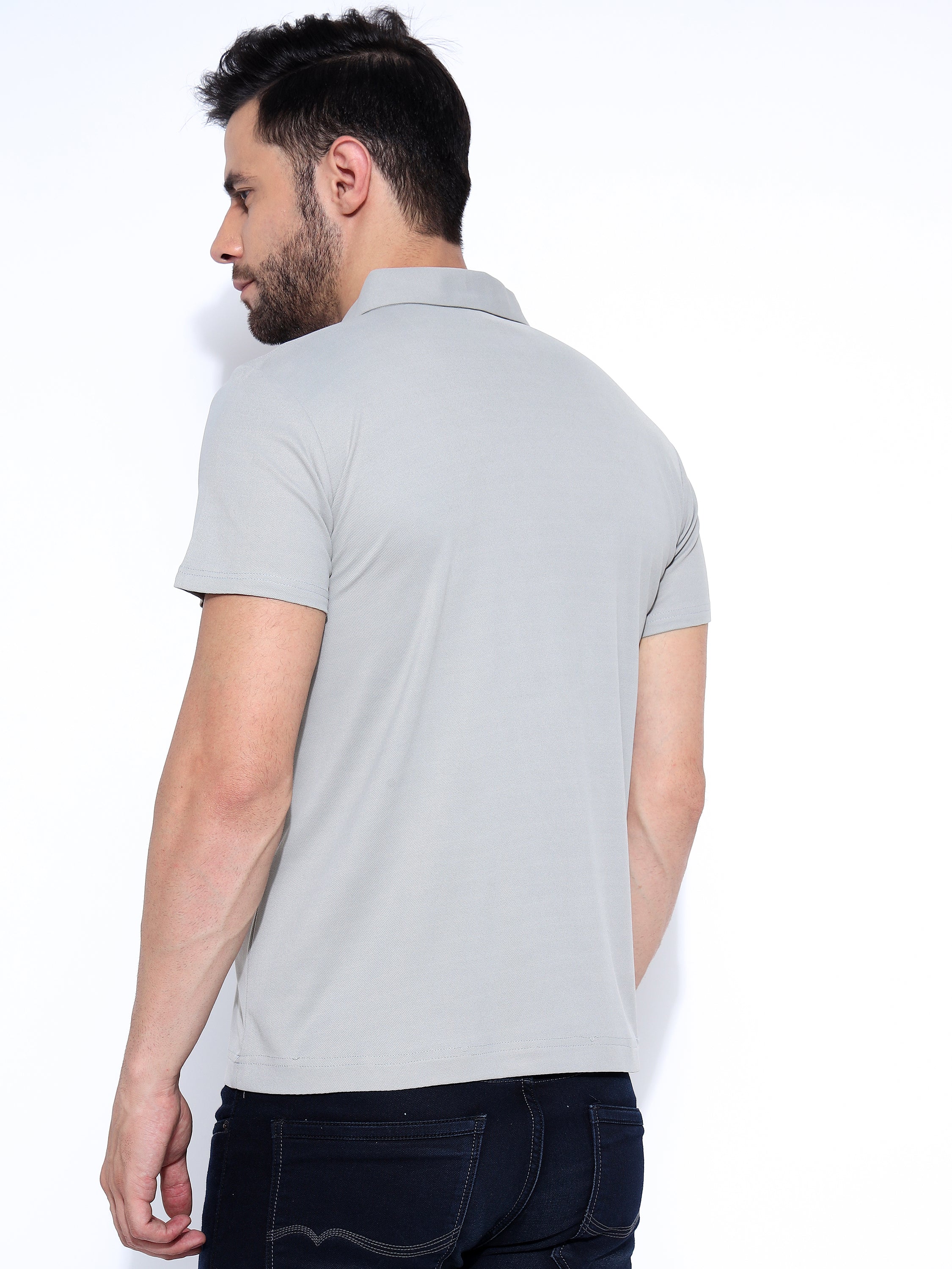 Men Solid Polo Neck Ragular Fit T-Shirt