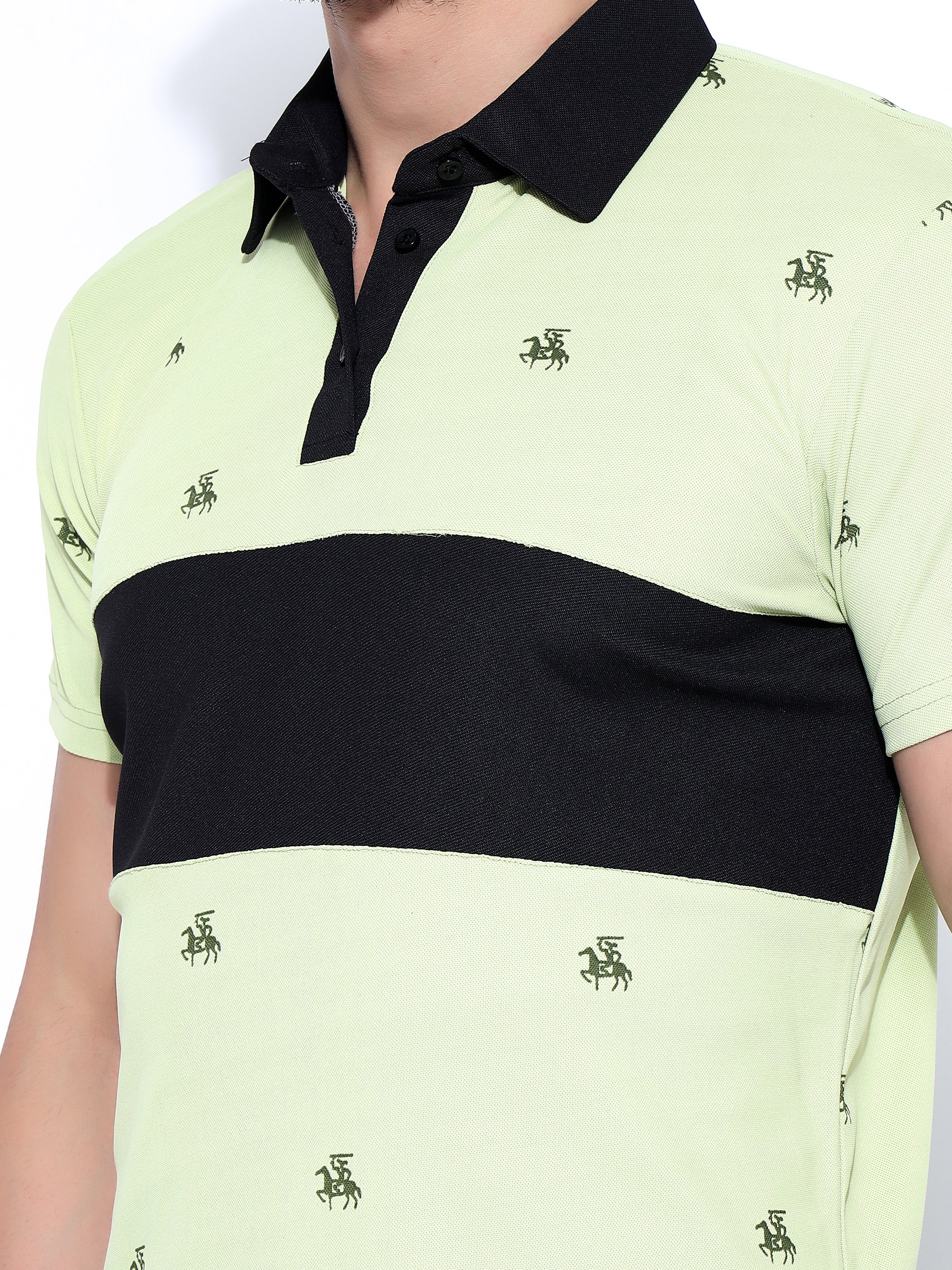 Men Western Style Polo Neck Ragular Fit T-Shirt