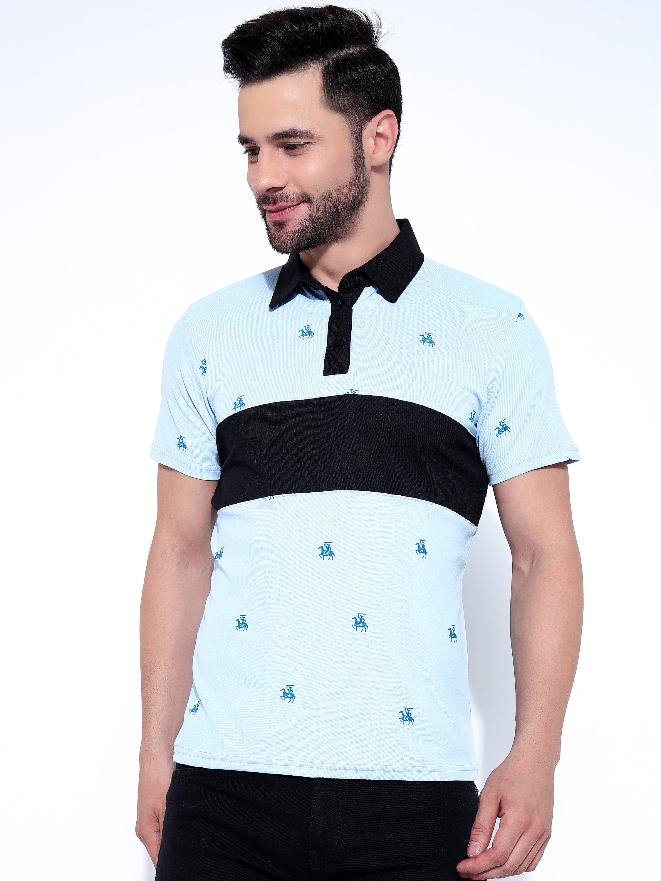 Men Western Style Polo Neck Ragular Fit T-Shirt