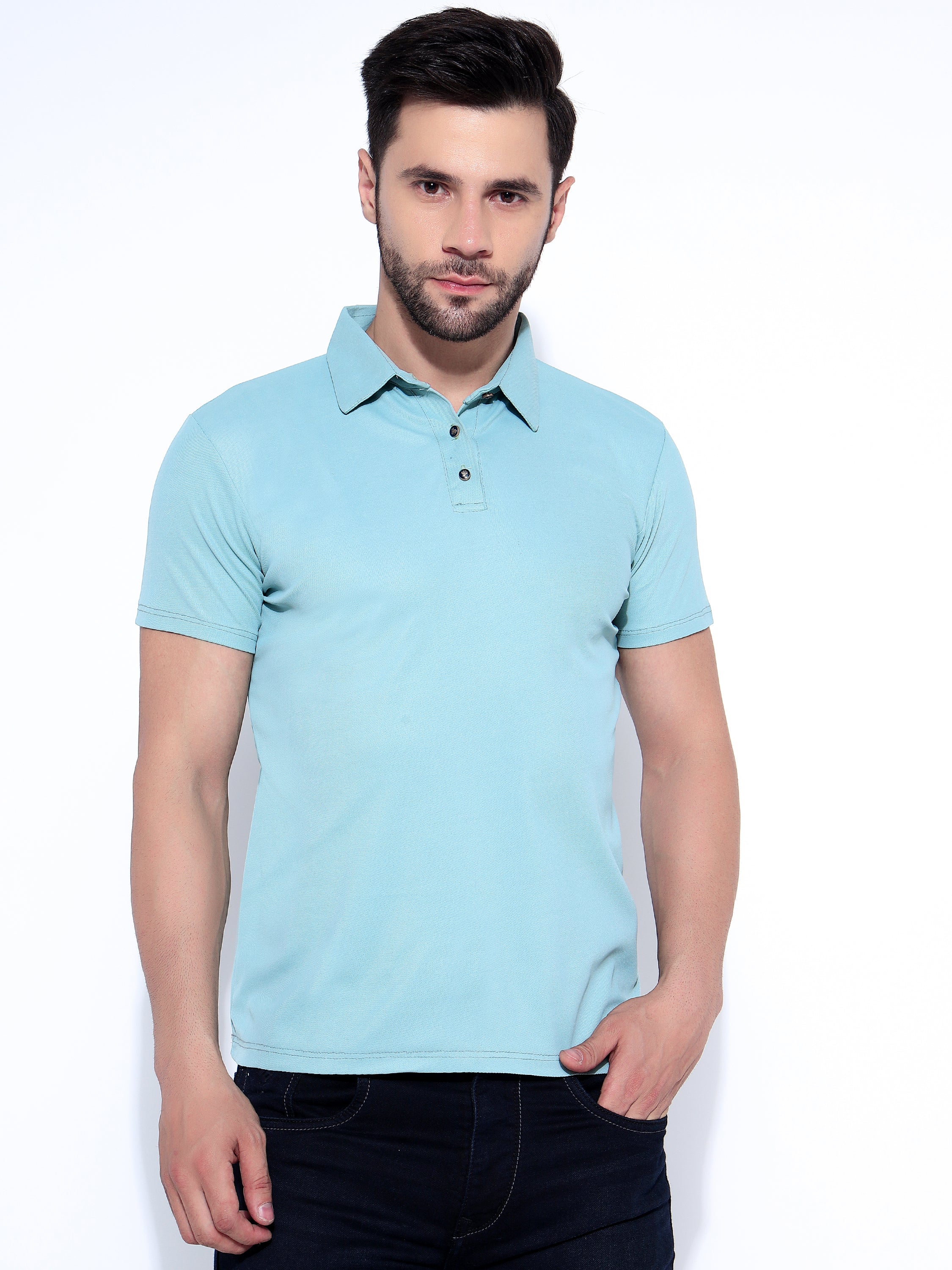 Men Western Style Polo Neck Ragular Fit T-Shirt