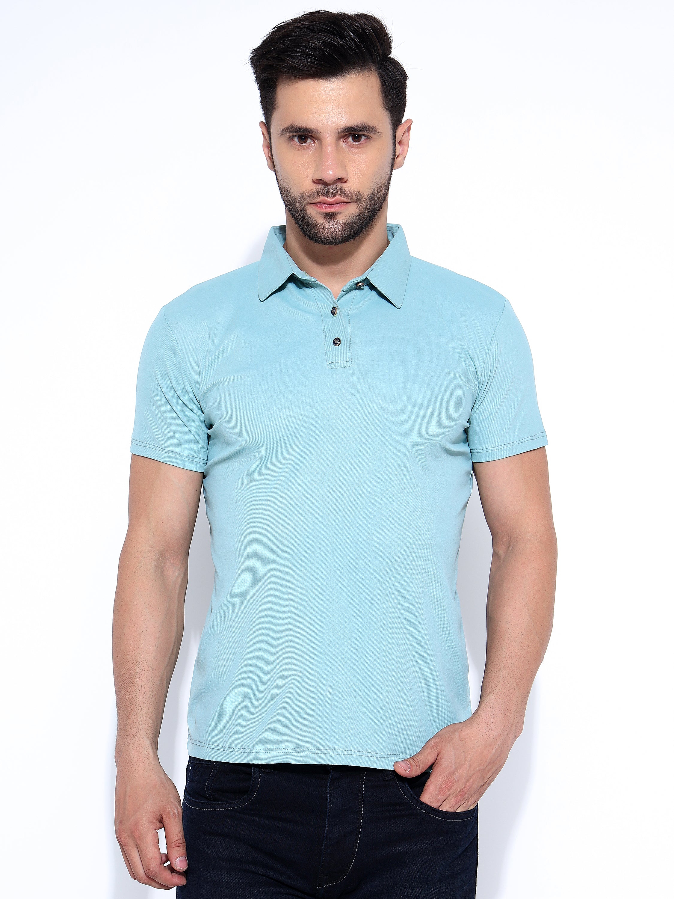 Men Western Style Polo Neck Ragular Fit T-Shirt