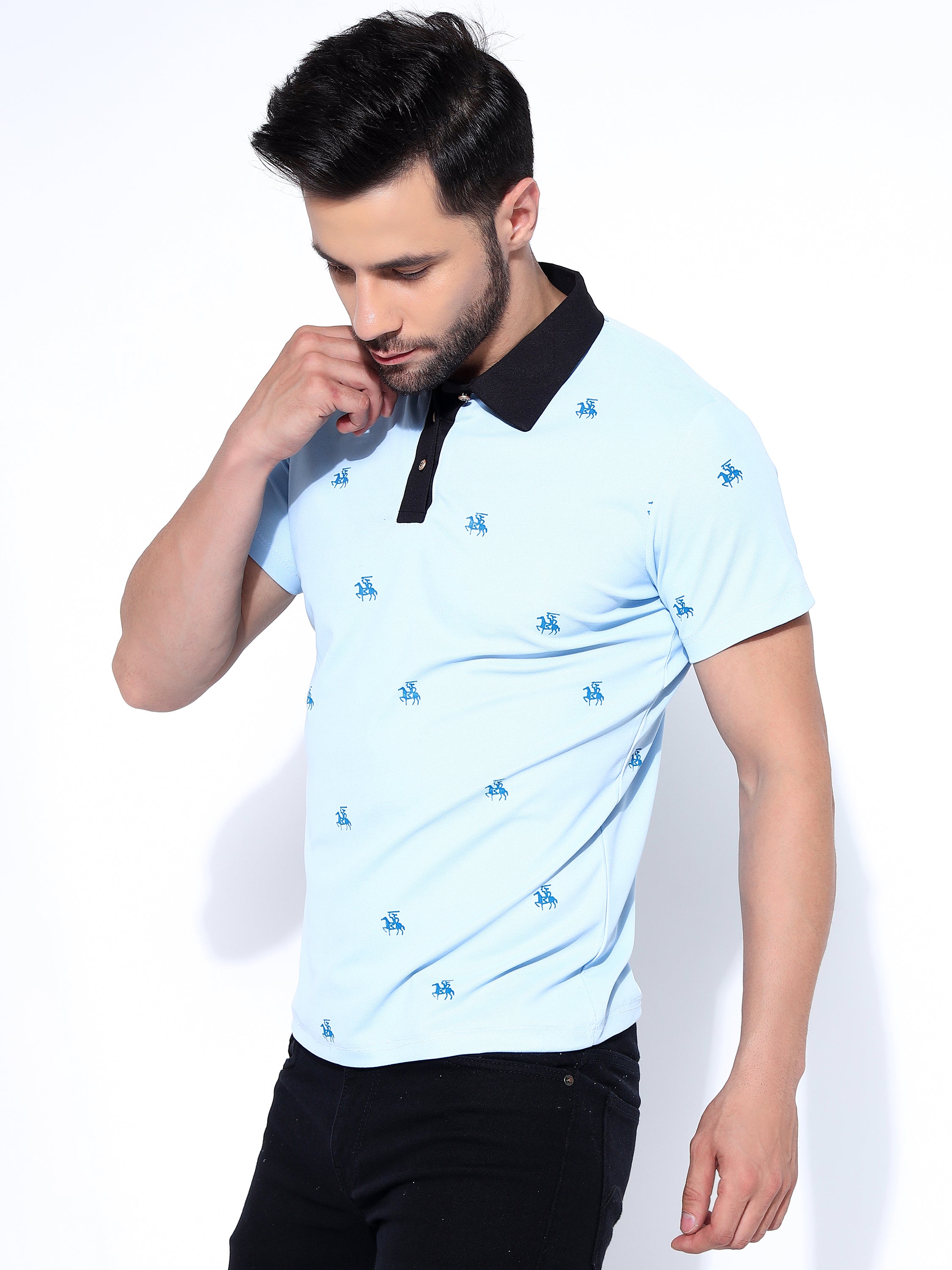 Men Polo Neck Slim Fit T-shirt