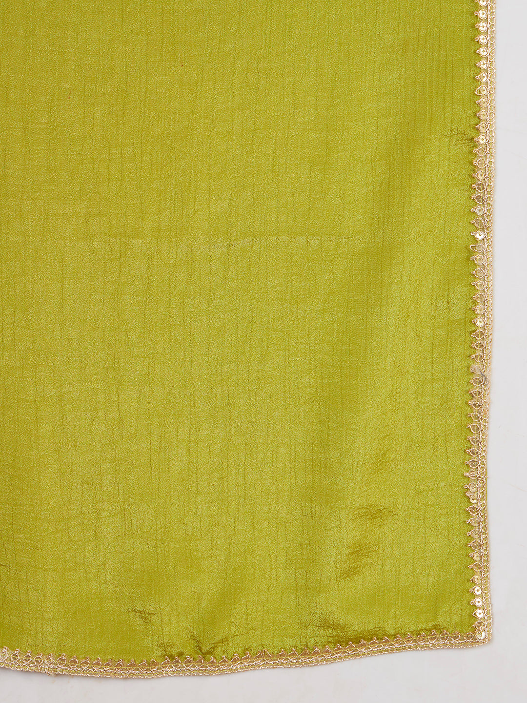 Women Green Festive Kurta with Embroidered Yoke & Pants with Dupatta Ethnic Set
