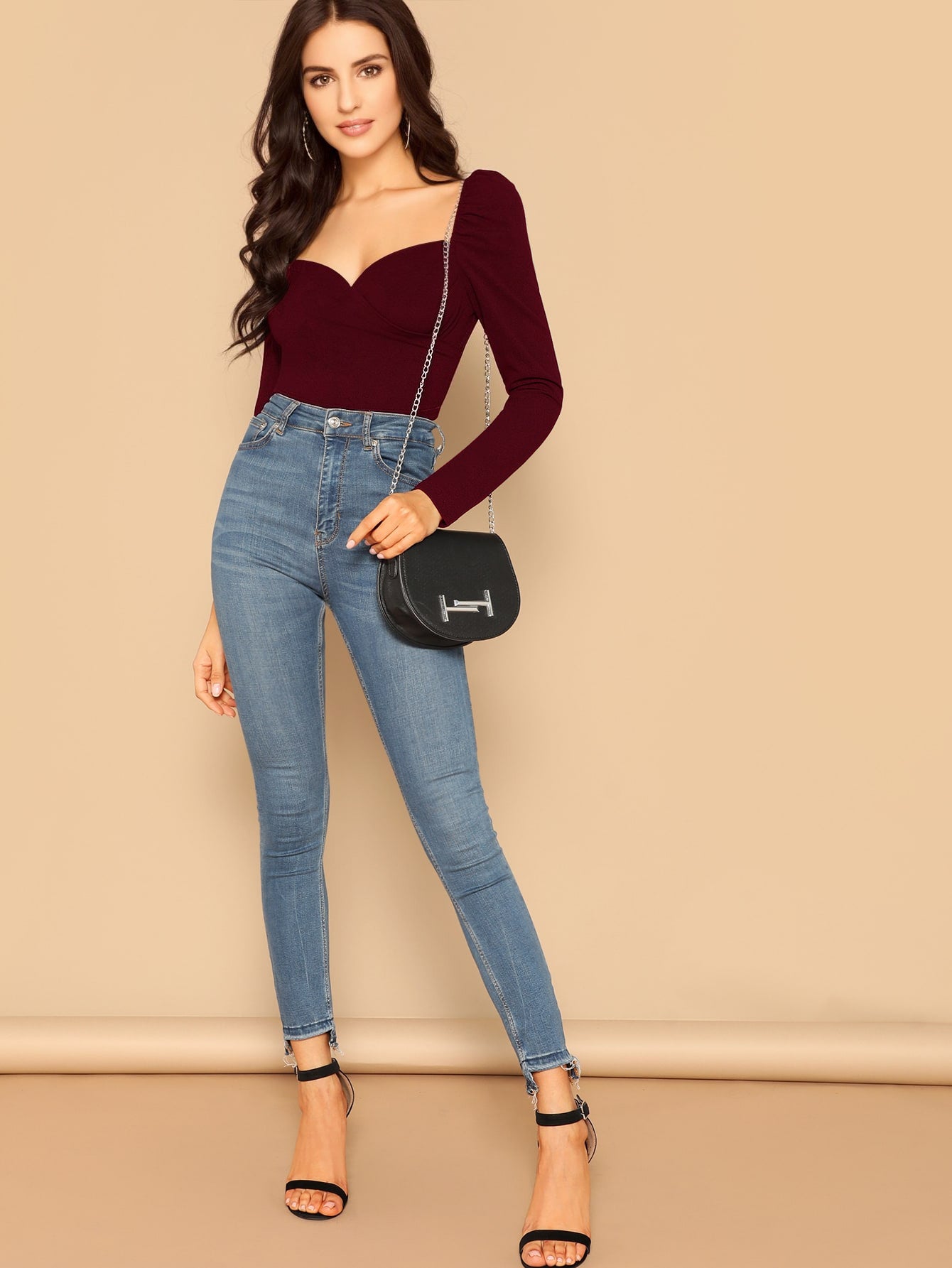 Casual Regular Sleeves Sweetheart Neck Solid Women Top