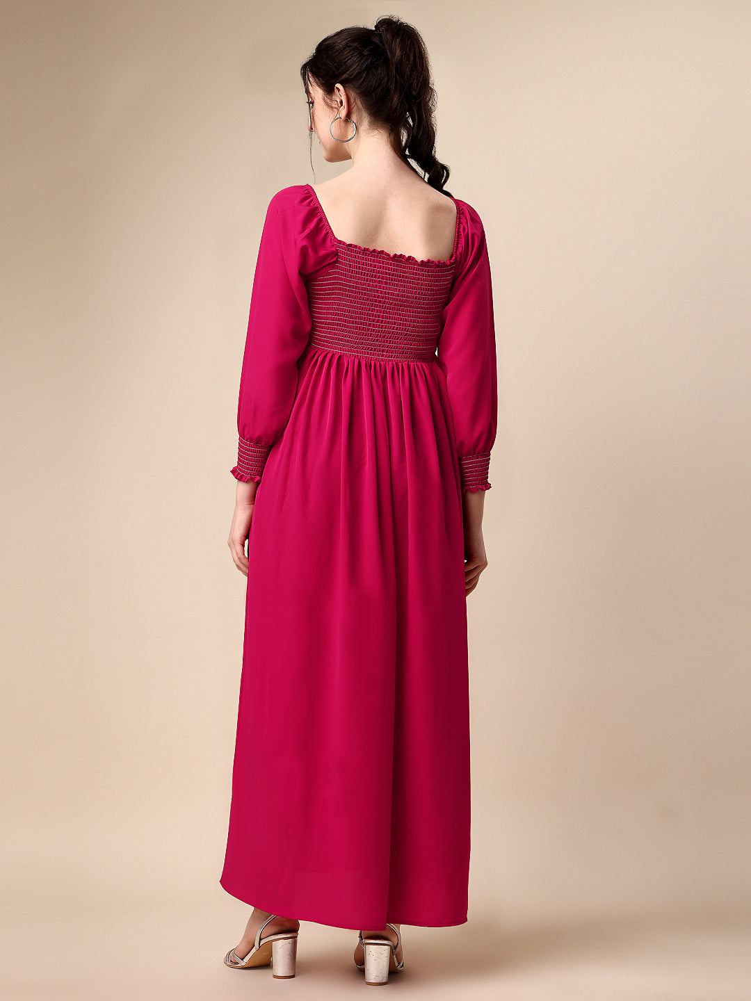 Pretty in Pink A-Line Net Maxi Dress