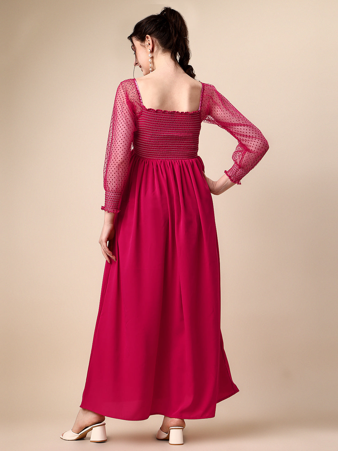 Pretty in Pink Fit & Flare Maxi Dress